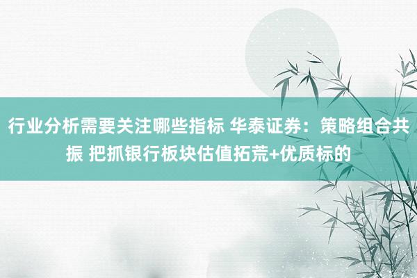 行业分析需要关注哪些指标 华泰证券：策略组合共振 把抓银行板块估值拓荒+优质标的