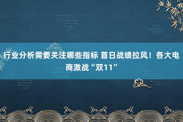 行业分析需要关注哪些指标 首日战绩拉风！各大电商激战“双11”