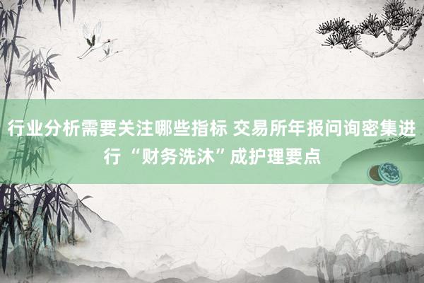 行业分析需要关注哪些指标 交易所年报问询密集进行 “财务洗沐”成护理要点