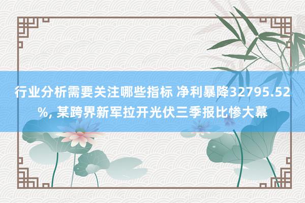 行业分析需要关注哪些指标 净利暴降32795.52%, 某跨界新军拉开光伏三季报比惨大幕