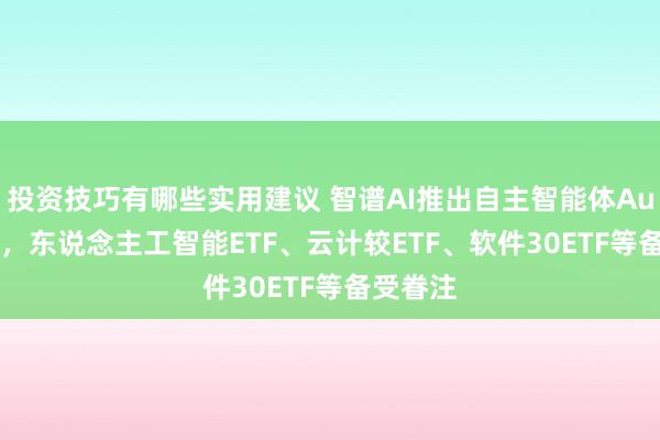 投资技巧有哪些实用建议 智谱AI推出自主智能体AutoGLM，东说念主工智能ETF、云计较ETF、软件30ETF等备受眷注