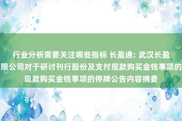 行业分析需要关注哪些指标 长盈通: 武汉长盈通光电技巧股份有限公司对于研讨刊行股份及支付现款购买金钱事项的停牌公告内容摘要