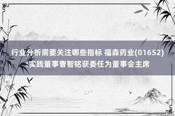 行业分析需要关注哪些指标 福森药业(01652):实践董事曹智铭获委任为董事会主席