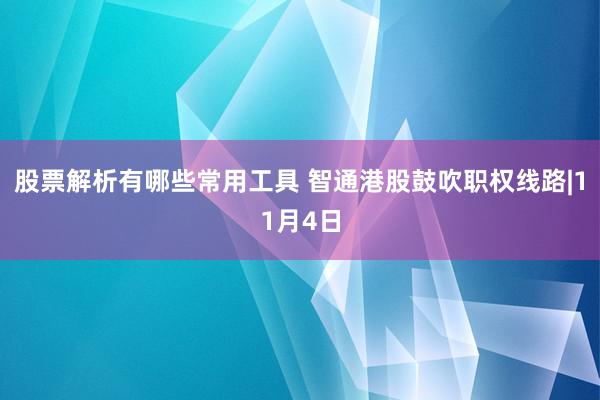 股票解析有哪些常用工具 智通港股鼓吹职权线路|11月4日