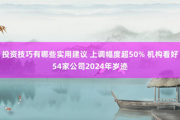 投资技巧有哪些实用建议 上调幅度超50% 机构看好54家公司2024年岁迹