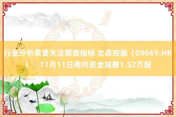 行业分析需要关注哪些指标 北森控股（09669.HK）：11月11日南向资金减握1.52万股