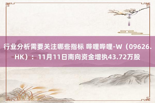 行业分析需要关注哪些指标 哔哩哔哩-W（09626.HK）：11月11日南向资金增执43.72万股