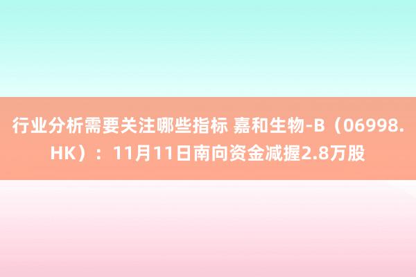 行业分析需要关注哪些指标 嘉和生物-B（06998.HK）：11月11日南向资金减握2.8万股