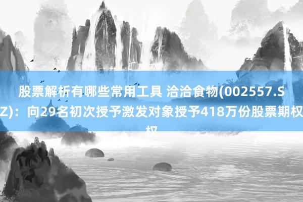 股票解析有哪些常用工具 洽洽食物(002557.SZ)：向29名初次授予激发对象授予418万份股票期权