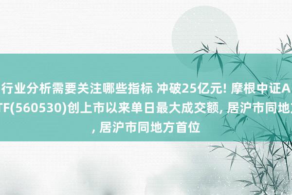 行业分析需要关注哪些指标 冲破25亿元! 摩根中证A500ETF(560530)创上市以来单日最大成交额, 居沪市同地方首位