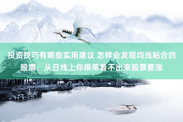 投资技巧有哪些实用建议 怎样会发现均线粘合的股票，从日线上你根蒂看不出来股票要涨