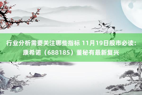 行业分析需要关注哪些指标 11月19日股市必读：康希诺（688185）董秘有最新复兴