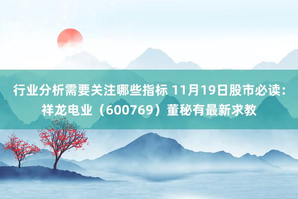 行业分析需要关注哪些指标 11月19日股市必读：祥龙电业（600769）董秘有最新求教