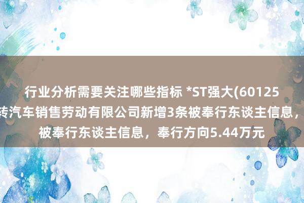 行业分析需要关注哪些指标 *ST强大(601258)参股的沧州信运转汽车销售劳动有限公司新增3条被奉行东谈主信息，奉行方向5.44万元