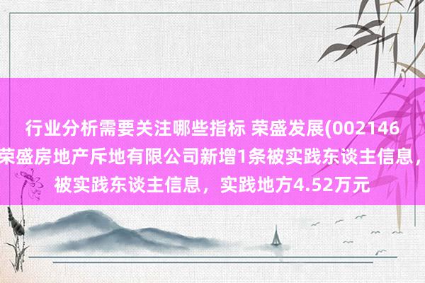 行业分析需要关注哪些指标 荣盛发展(002146)控股的廊坊斥地区荣盛房地产斥地有限公司新增1条被实践东谈主信息，实践地方4.52万元