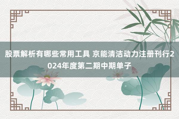 股票解析有哪些常用工具 京能清洁动力注册刊行2024年度第二期中期单子