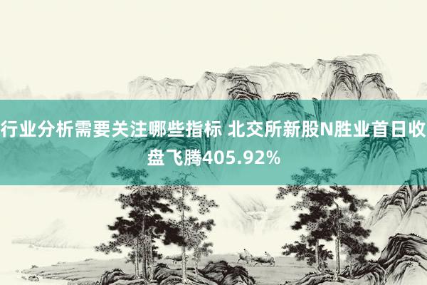 行业分析需要关注哪些指标 北交所新股N胜业首日收盘飞腾405.92%