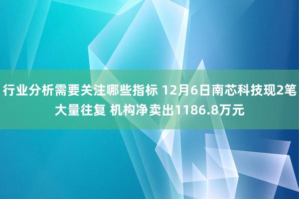 行业分析需要关注哪些指标 12月6日南芯科技现2笔大量往复 机构净卖出1186.8万元