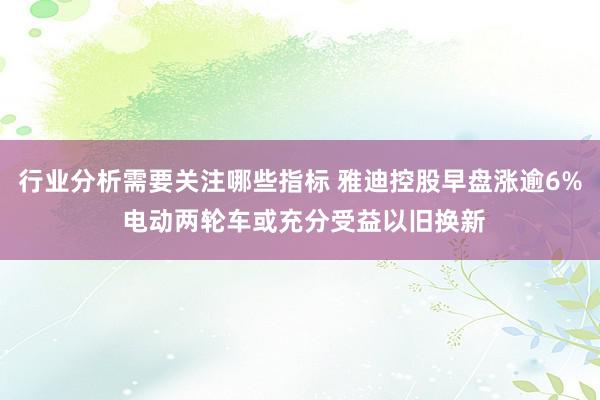 行业分析需要关注哪些指标 雅迪控股早盘涨逾6% 电动两轮车或充分受益以旧换新