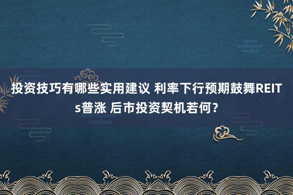 投资技巧有哪些实用建议 利率下行预期鼓舞REITs普涨 后市投资契机若何？