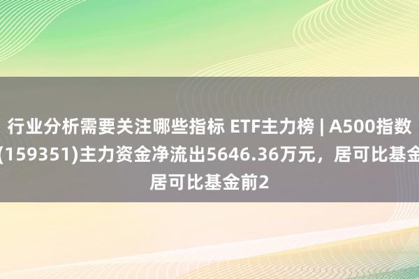 行业分析需要关注哪些指标 ETF主力榜 | A500指数ETF(159351)主