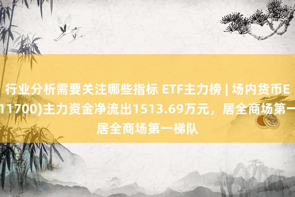 行业分析需要关注哪些指标 ETF主力榜 | 场内货币ETF(511700)主力资金净流出1513.69万元，居全商场第一梯队