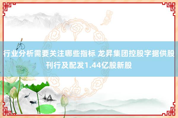 行业分析需要关注哪些指标 龙昇集团控股字据供股刊行及配发1.44亿股新股