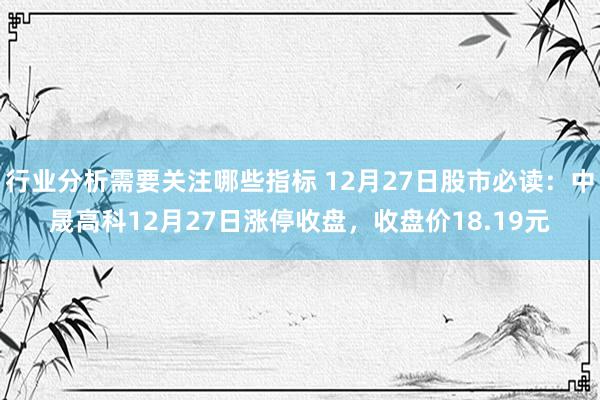 行业分析需要关注哪些指标 12月27日股市必读：中晟高科12月27日涨停收盘，收