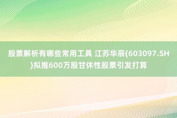 股票解析有哪些常用工具 江苏华辰(603097.SH)拟推600万股甘休性股票引