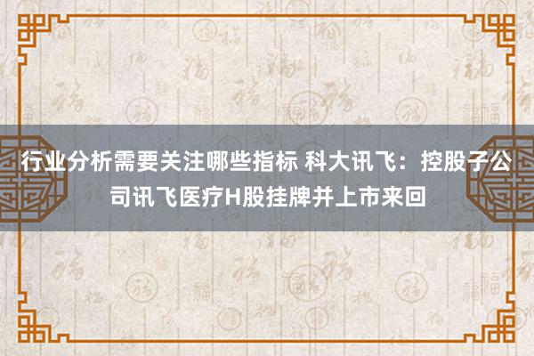 行业分析需要关注哪些指标 科大讯飞：控股子公司讯飞医疗H股挂牌并上市来回