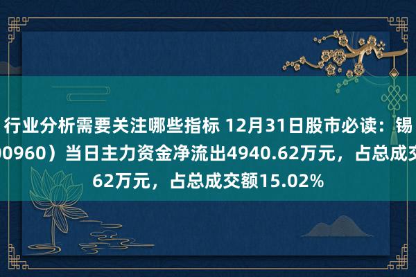 行业分析需要关注哪些指标 12月31日股市必读：锡业股份（000960）当日主力