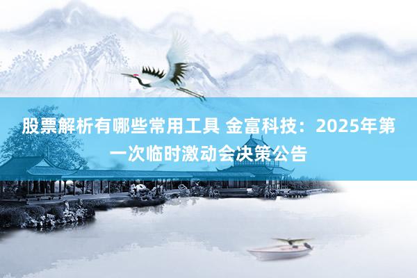 股票解析有哪些常用工具 金富科技：2025年第一次临时激动会决策公告