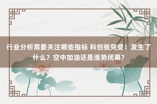 行业分析需要关注哪些指标 科创板突变！发生了什么？空中加油还是涨势闭幕？