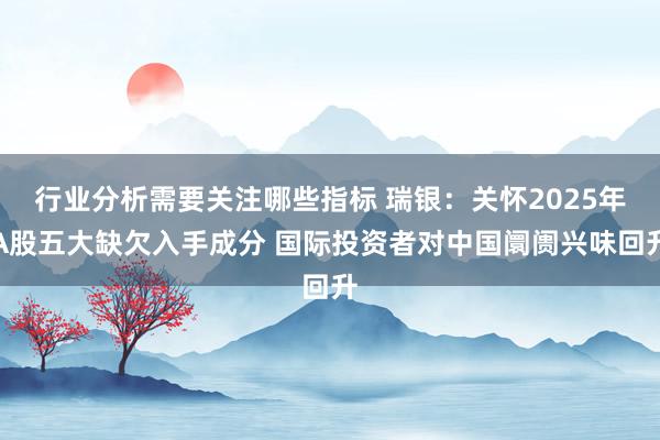 行业分析需要关注哪些指标 瑞银：关怀2025年A股五大缺欠入手成分 国际投资者对中国阛阓兴味回升