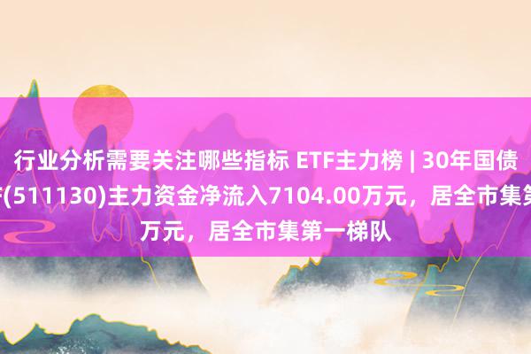 行业分析需要关注哪些指标 ETF主力榜 | 30年国债指数ETF(511130)