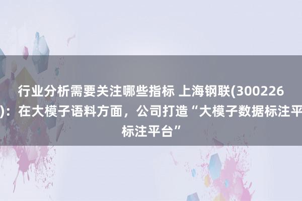 行业分析需要关注哪些指标 上海钢联(300226.SZ)：在大模子语料方面，公司打造“大模子数据标注平台”