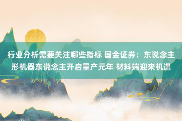 行业分析需要关注哪些指标 国金证券：东说念主形机器东说念主开启量产元年 材料端迎来机遇