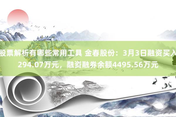 股票解析有哪些常用工具 金春股份：3月3日融资买入294.07万元，融资融券余额4495.56万元