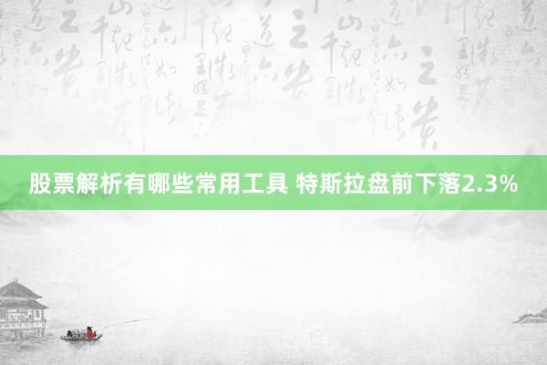 股票解析有哪些常用工具 特斯拉盘前下落2.3%