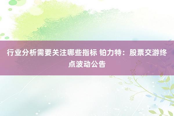 行业分析需要关注哪些指标 铂力特：股票交游终点波动公告