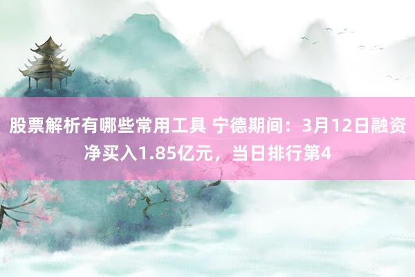 股票解析有哪些常用工具 宁德期间：3月12日融资净买入1.85亿元，当日排行第4